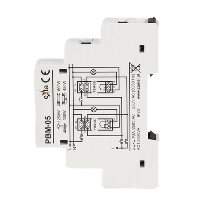 PRZEKAŹNIK BISTABILNY BEZNAPIĘCIOWY 230V AC  TYP: PBM-05