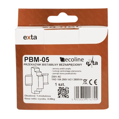 PRZEKAŹNIK BISTABILNY BEZNAPIĘCIOWY 230V AC  TYP: PBM-05
