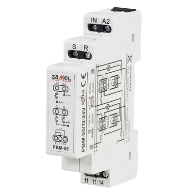 PRZEKAŹNIK BISTABILNY BEZNAPIĘCIOWY 12-24V AC/DC  TYP: PBM-05/12-24V