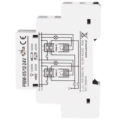 PRZEKAŹNIK BISTABILNY BEZNAPIĘCIOWY 12-24V AC/DC  TYP: PBM-05/12-24V