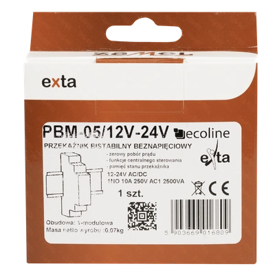 PRZEKAŹNIK BISTABILNY BEZNAPIĘCIOWY 12-24V AC/DC  TYP: PBM-05/12-24V