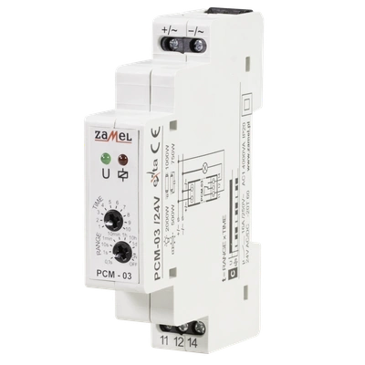 PRZEKAŹNIK CZASOWY 24V AC/DC  TYP: PCM-03/24V