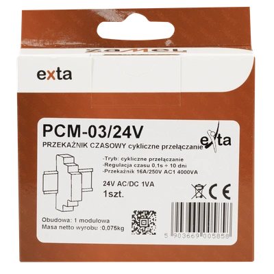 PRZEKAŹNIK CZASOWY 24V AC/DC  TYP: PCM-03/24V