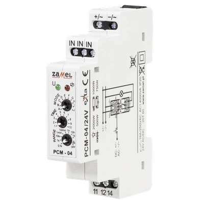 PRZEKAŹNIK CZASOWY 24V AC/DC  TYP: PCM-04/24V