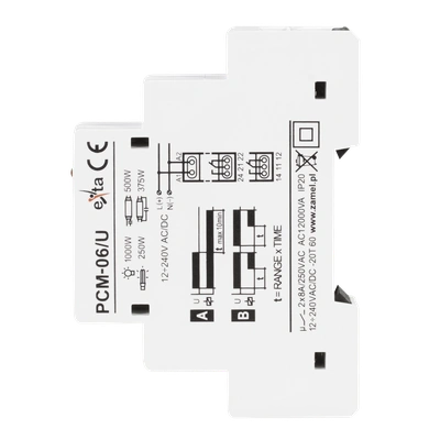 PRZEKAŹNIK CZASOWY 12-240V AC/DC  TYP: PCM-06/U
