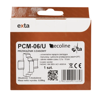 PRZEKAŹNIK CZASOWY 12-240V AC/DC  TYP: PCM-06/U