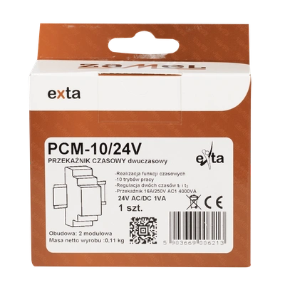 PRZEKAŹNIK CZASOWY 24V AC/DC  TYP: PCM-10/24V