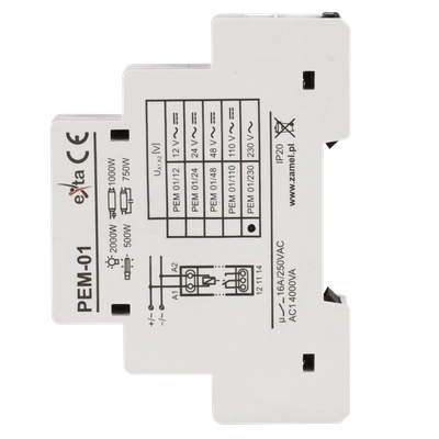 PRZEKAŹNIK ELEKTROMAGNETYCZNY 230V AC/16A  TYP: PEM-01/230