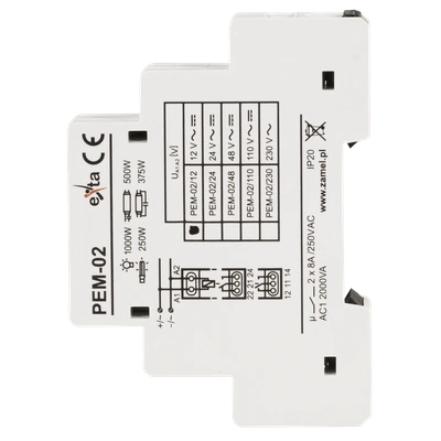 PRZEKAŹNIK ELEKTROMAGNETYCZNY 12V AC/DC 2x8A  TYP: PEM-02/012