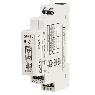 PRZEKAŹNIK ELEKTROMAGNETYCZNY 24V AC/DC 2x8A  TYP: PEM-02/024