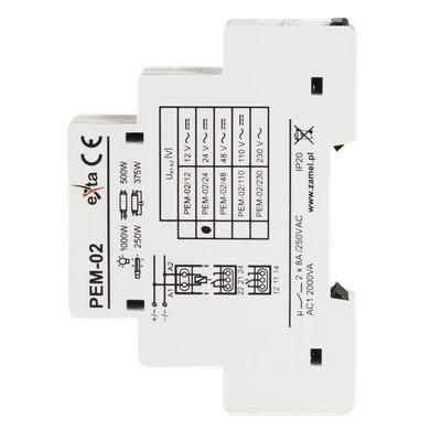 PRZEKAŹNIK ELEKTROMAGNETYCZNY 24V AC/DC 2x8A  TYP: PEM-02/024