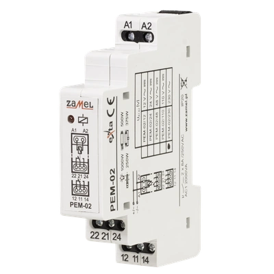 PRZEKAŹNIK ELEKTROMAGNETYCZNY 230V AC 2x8A  TYP: PEM-02/230