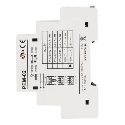 PRZEKAŹNIK ELEKTROMAGNETYCZNY 230V AC 2x8A  TYP: PEM-02/230