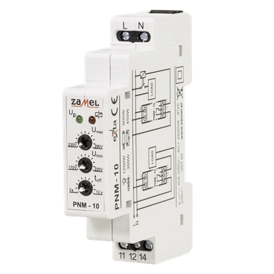 PRZEKAŹNIK NAPIĘCIOWY 1-FAZOWY 230V AC  TYP: PNM-10