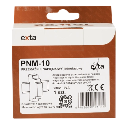 PRZEKAŹNIK NAPIĘCIOWY 1-FAZOWY 230V AC  TYP: PNM-10