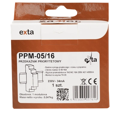 PRZEKAŹNIK PRIORYTETOWY 230V AC 1,6-16A  TYP: PPM-05/16