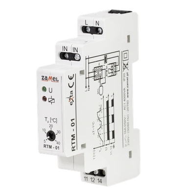 REGULATOR TEMPERATURY 5-40C BEZ SONDY 230V AC  TYP: RTM-01