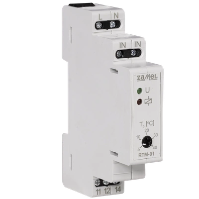 REGULATOR TEMPERATURY 5-40C BEZ SONDY 230V AC  TYP: RTM-01