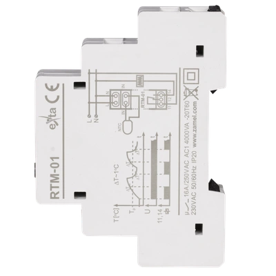 REGULATOR TEMPERATURY 5-40C BEZ SONDY 230V AC  TYP: RTM-01