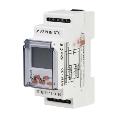 REGULATOR TEMPERATURY 5-60C BEZ SONDY 230V AC  TYP: RTM-20