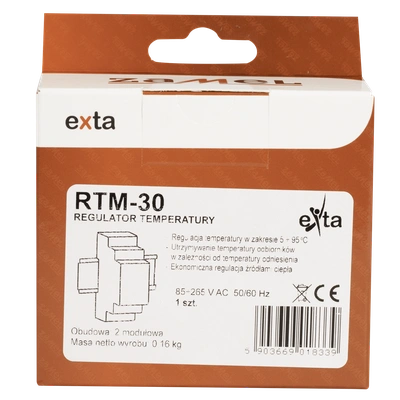 REGULATOR TEMPERATURY 5-95C BEZ SONDY 230V AC  TYP: RTM-30