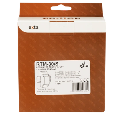REGULATOR TEMPERATURY 5-95C Z 2 SONDAMI 230V AC  TYP: RTM-30/S