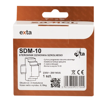 STEROWNIK DZWONKA SZKOLNEGO 230V AC  TYP: SDM-10