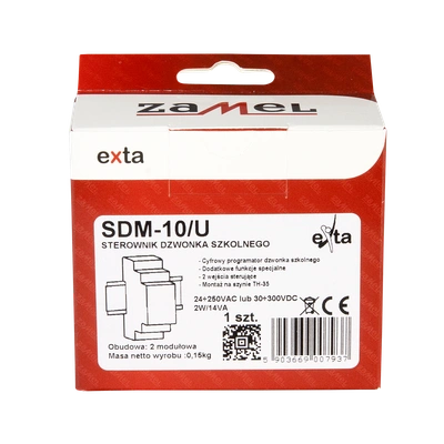 STEROWNIK DZWONKA SZKOLNEGO 24-250V AC / 30-300V DC  TYP: SDM-10/U
