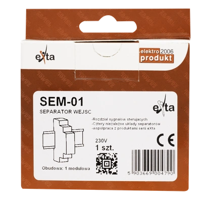 SEPARATOR WEJŚĆ 4-WEJŚCIOWY 230V AC  TYP: SEM-01