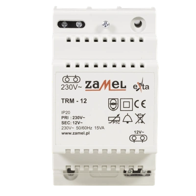 TRANSFORMATOR 230/12V AC 15VA  TYP: TRM-12