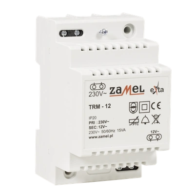TRANSFORMATOR 230/12V AC 15VA  TYP: TRM-12
