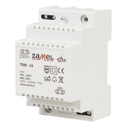 TRANSFORMATOR 230/24V AC 15VA  TYP: TRM-24
