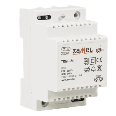 TRANSFORMATOR 230/24V AC 15VA  TYP: TRM-24
