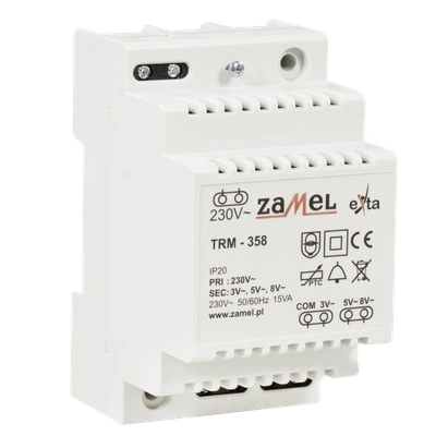 TRANSFORMATOR 230/3/5/8V AC 15VA  TYP: TRM-358