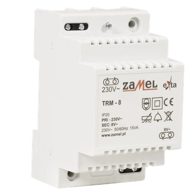 TRANSFORMATOR 230/8V AC 15VA  TYP: TRM-8