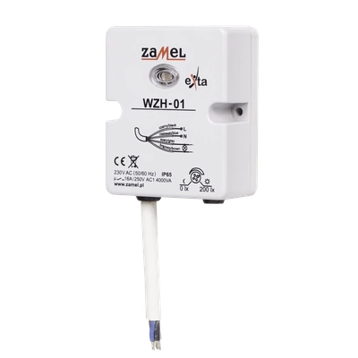 WYŁĄCZNIK ZMIERZCHOWY NATYNKOWY Z SONDĄ 230V AC IP65  TYP: WZH-01
