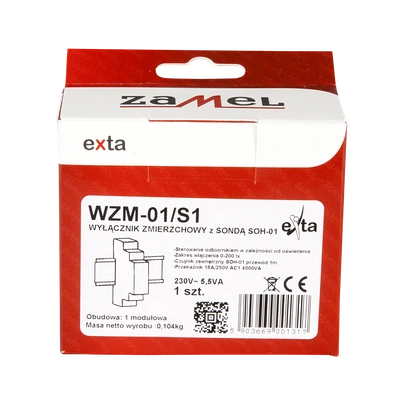 WYŁĄCZNIK ZMIERZCHOWY Z SONDĄ SOH-01 230V AC  TYP: WZM-01/S1