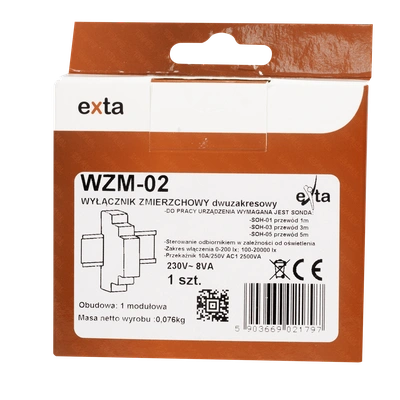 WYŁĄCZNIK ZMIERZCHOWY BEZ SONDY 230 AC  TYP: WZM-02