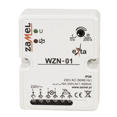 WYŁĄCZNIK ZMIERZCHOWY NATYNKOWY BEZ SONDY 230V AC  TYP: WZN-01