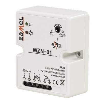 WYŁĄCZNIK ZMIERZCHOWY NATYNKOWY BEZ SONDY 230V AC  TYP: WZN-01