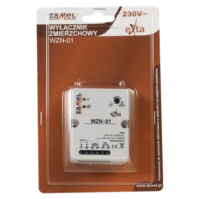 WYŁĄCZNIK ZMIERZCHOWY NATYNKOWY BEZ SONDY 230V AC  TYP: WZN-01