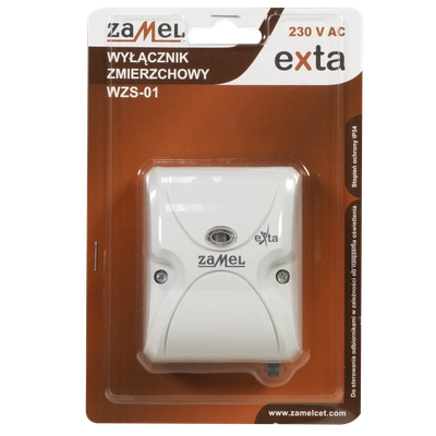 WYŁĄCZNIK ZMIERZCHOWY NATYNKOWY Z SONDĄ 230V AC IP54  TYP: WZS-01