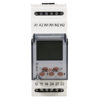 PROGRAMATOR CZASOWY 2-KAN. TYGODNIOWY 230V AC  TYP: ZCM-12