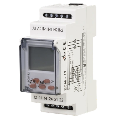 PROGRAMATOR CZASOWY 2-KAN. TYGODNIOWY 230V AC  TYP: ZCM-12