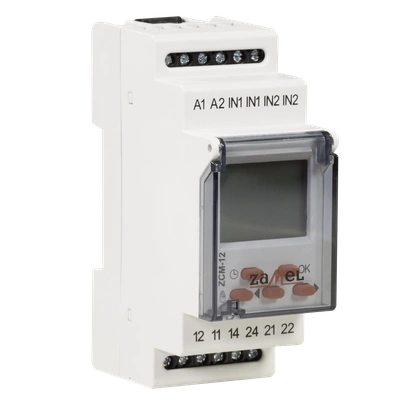 PROGRAMATOR CZASOWY 2-KAN. TYGODNIOWY 230V AC  TYP: ZCM-12