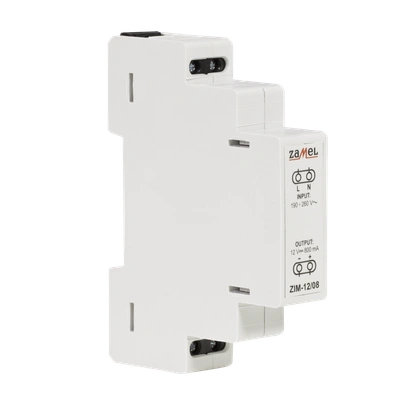 ZASILACZ IMPULSOWY 12V DC 0,8A  TYP: ZIM-12/08