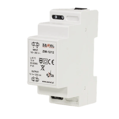 ZASILACZ IMPULSOWY 12V DC 1,2A  TYP: ZIM-12/12