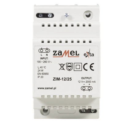 ZASILACZ IMPULSOWY 12V DC 2,0A  TYP: ZIM-12/25