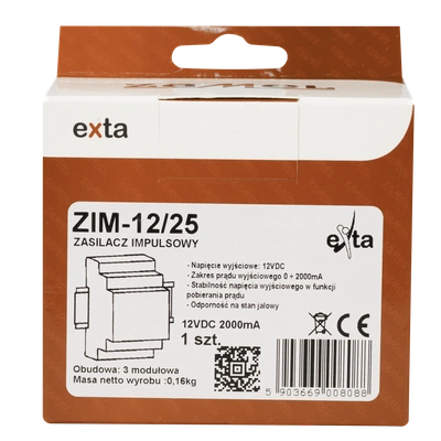ZASILACZ IMPULSOWY 12V DC 2,0A  TYP: ZIM-12/25