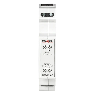 *ZASILACZ IMPULSOWY 13,7V DC 0,7A  TYP: ZIM-13/07